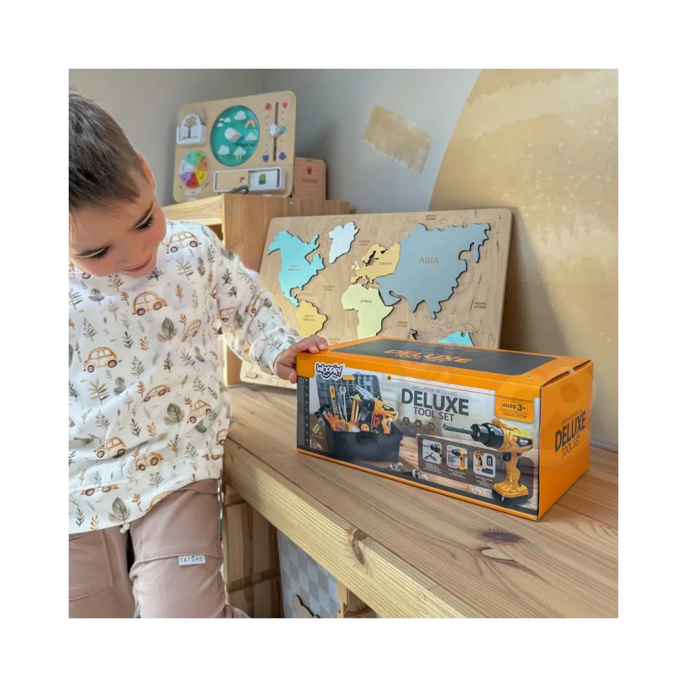 WOOPIE Zestaw Narzędzi Małego Majsterkowicza z Wkrętarką w Walizce 39el.