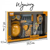 WOOPIE Zestaw Narzędzi Małego Majsterkowicza Gogle Kask Młot Pneumatyczny 21el.