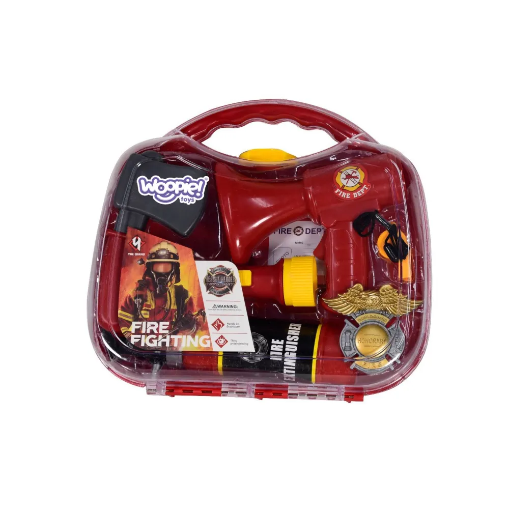 Gaśnica tryskająca wodą w zestawie dla małego strażaka