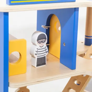 VIGA Drewniany Komisariat Policji Radiowóz 3 poziomy 14 el