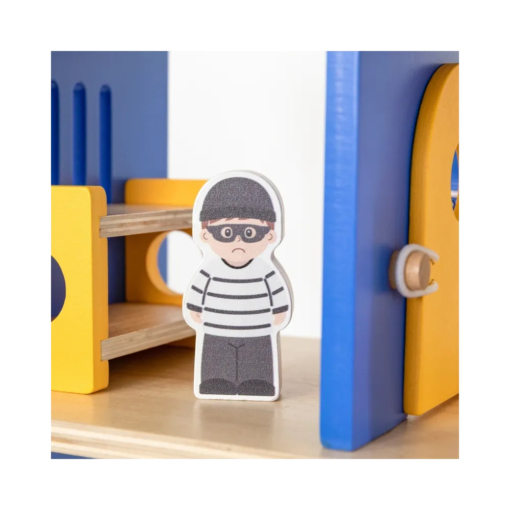 VIGA Drewniany Komisariat Policji Radiowóz 3 poziomy 14 el