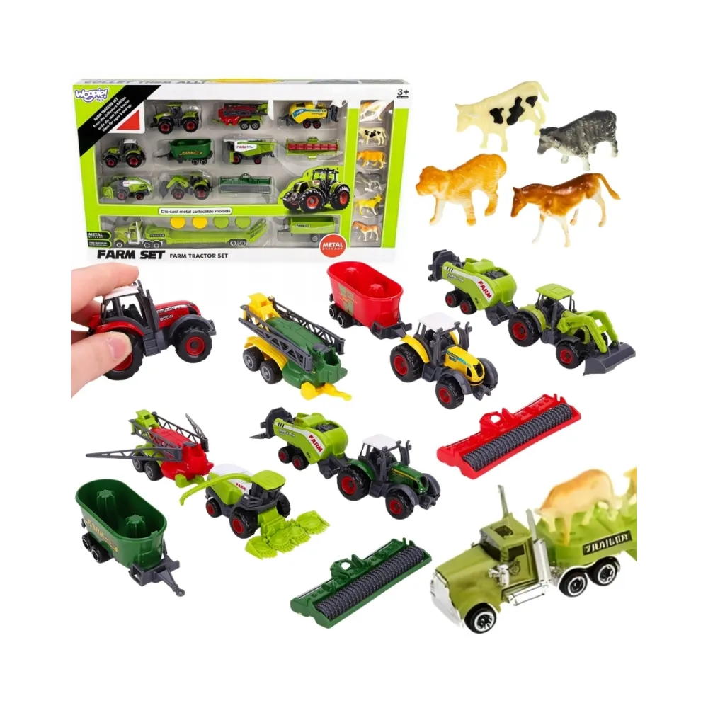 WOOPIE Zestaw Traktorów i Maszyn Rolniczych z Zwierzętami