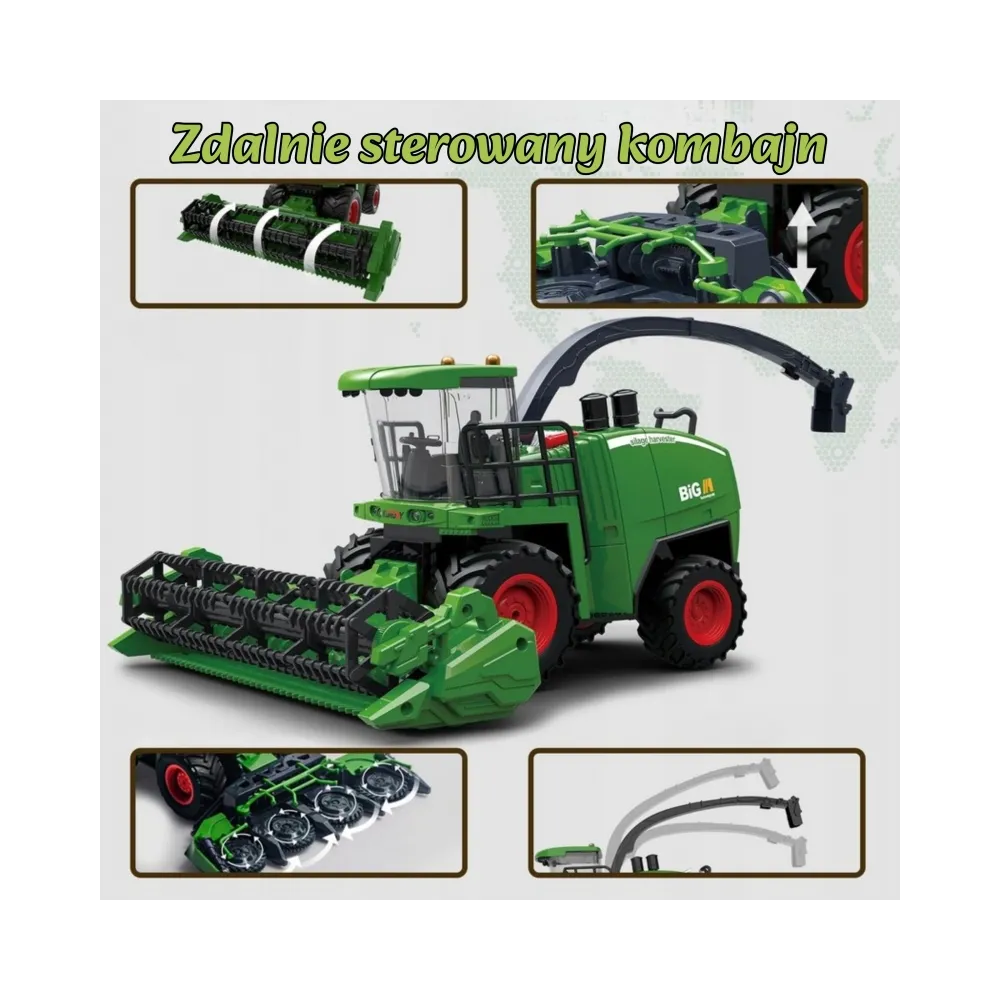Kombajn zdalnie sterowany z obracającym hederem