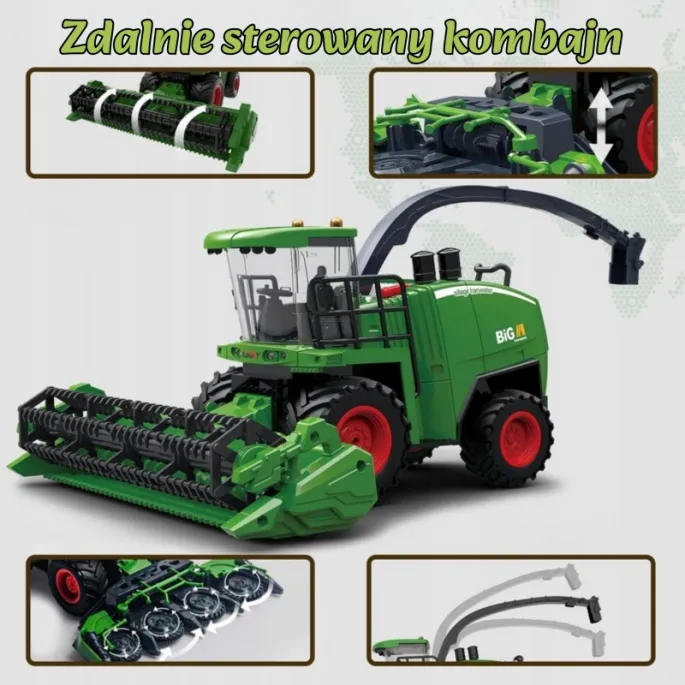 Kombajn zdalnie sterowany z obracającym hederem