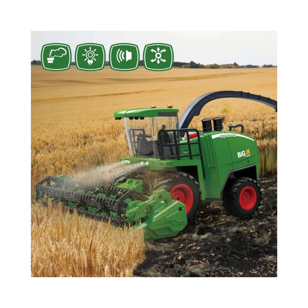 Efekt dymu podczas zabawy kombajnem