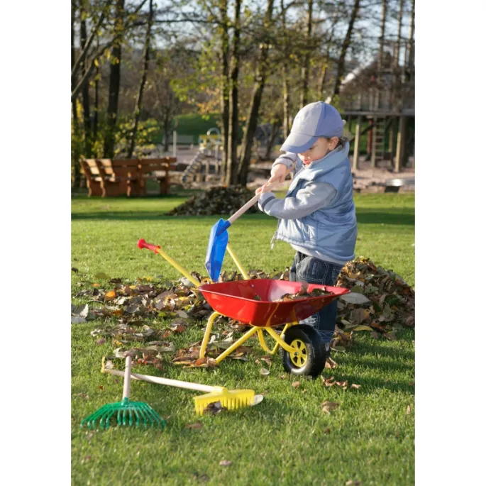 Ergonomiczna taczka dla dzieci w intensywnym czerwonym kolorze