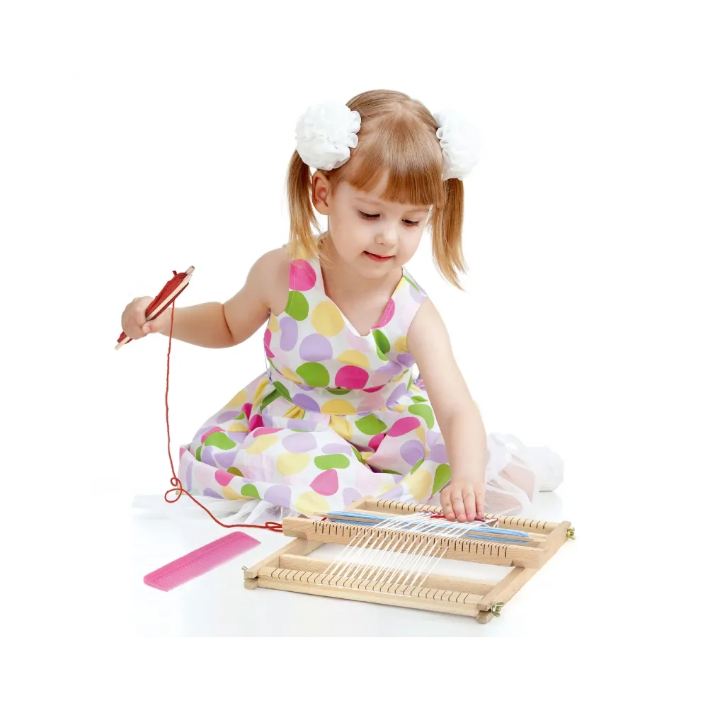 VIGA Drewniane Krosno Warsztat Tkacki Zestaw do tkania Montessori