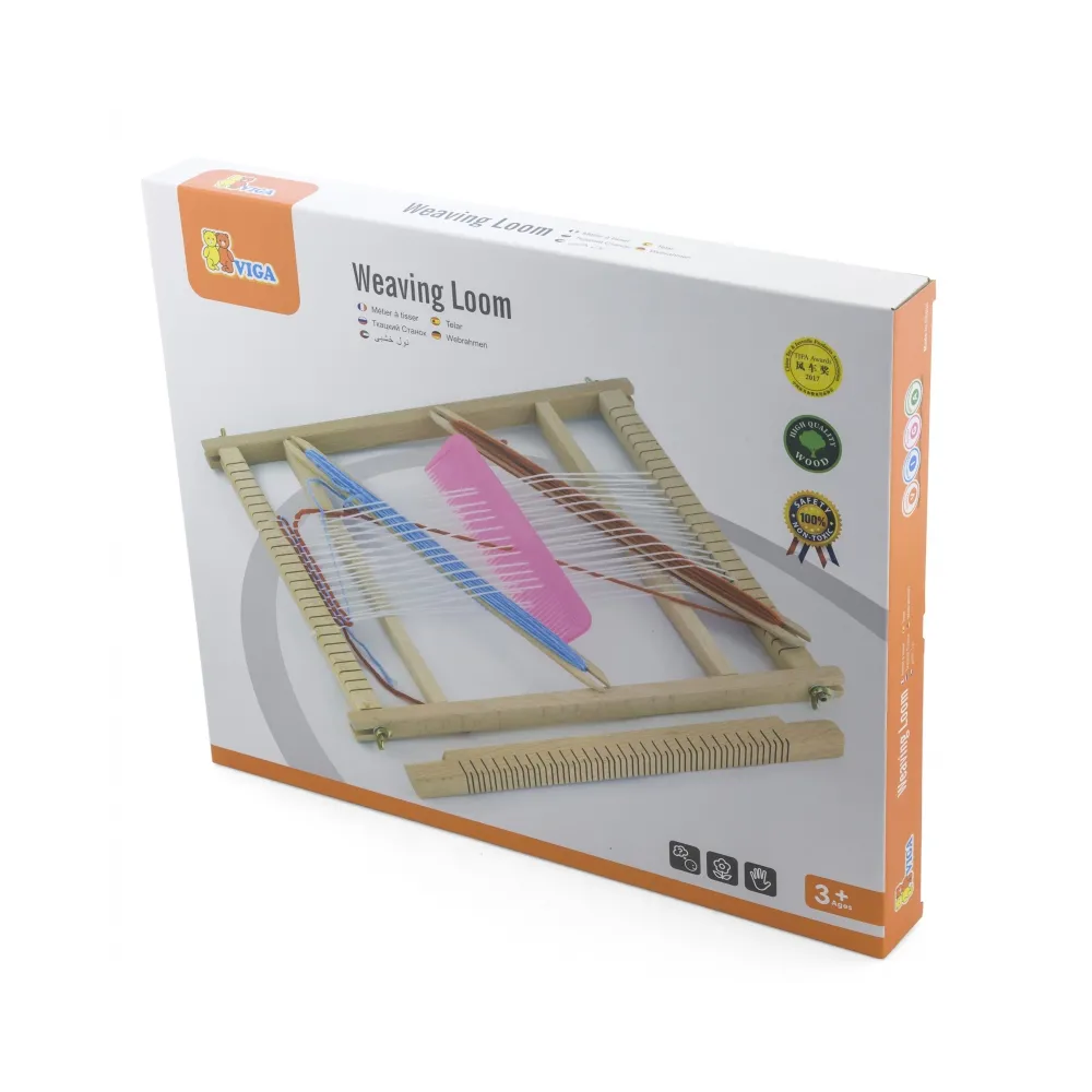 VIGA Drewniane Krosno Warsztat Tkacki Zestaw do tkania Montessori