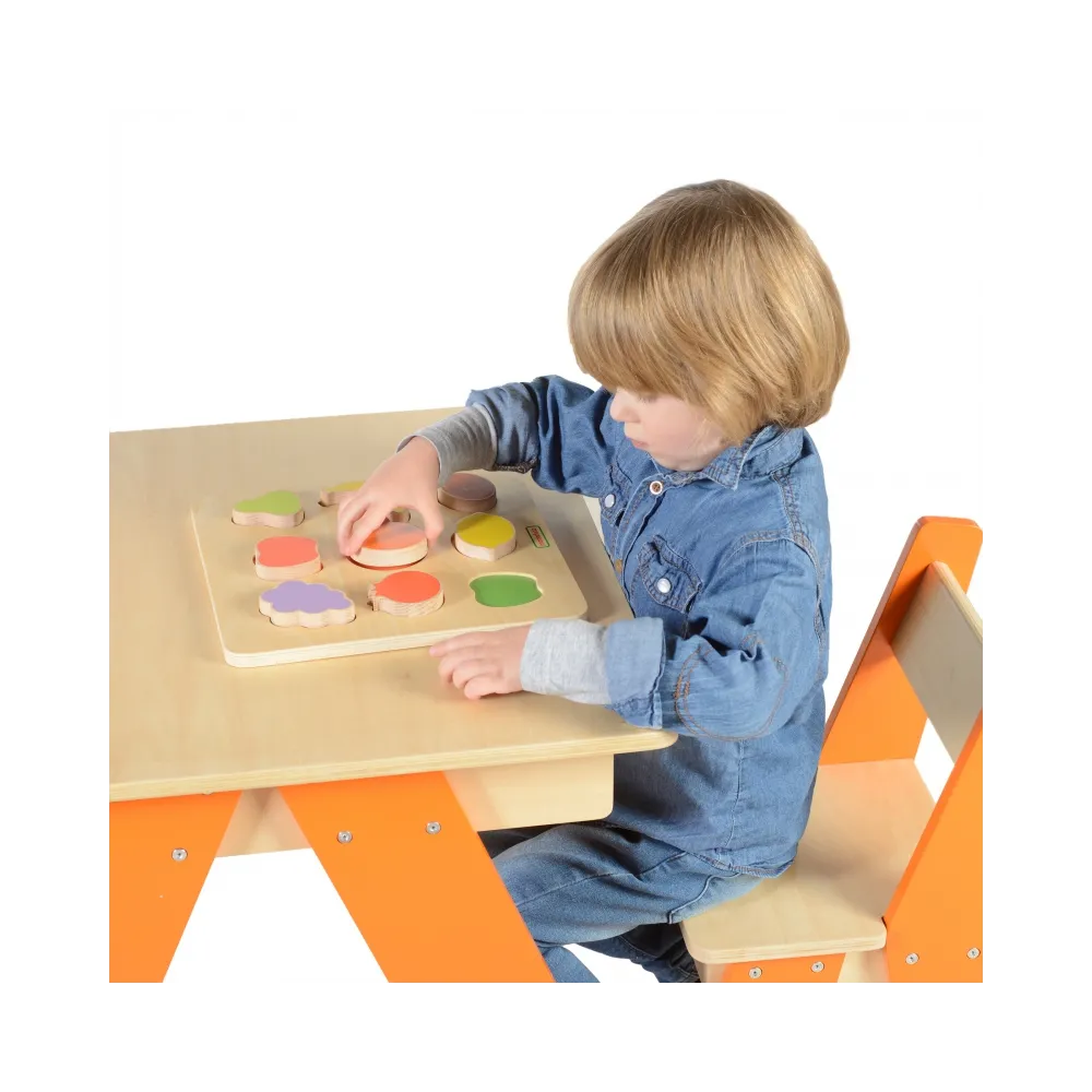 MASTERKIDZ Drewniany Sorter Kształtów Kolorowe Owoce Montessori