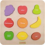 MASTERKIDZ Drewniany Sorter Kształtów Kolorowe Owoce Montessori
