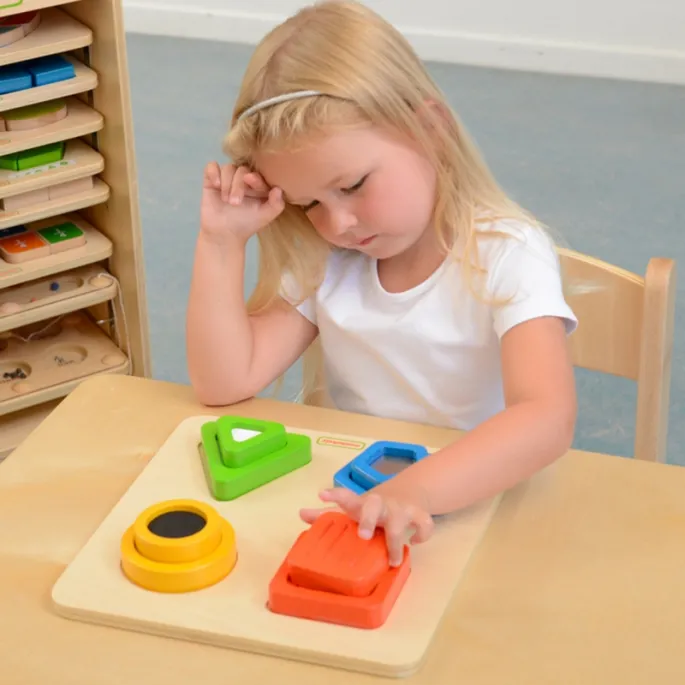 Klocki drewniane do nauki kolorów i kształtów dla dzieci