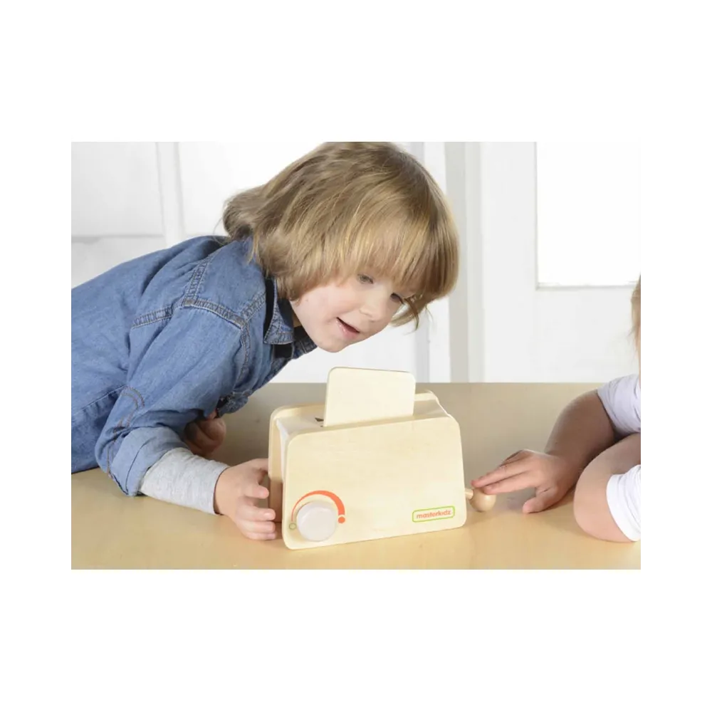 MASTERKIDZ Drewniany Toster + Masło Kromka Nóż Talerz Dżem