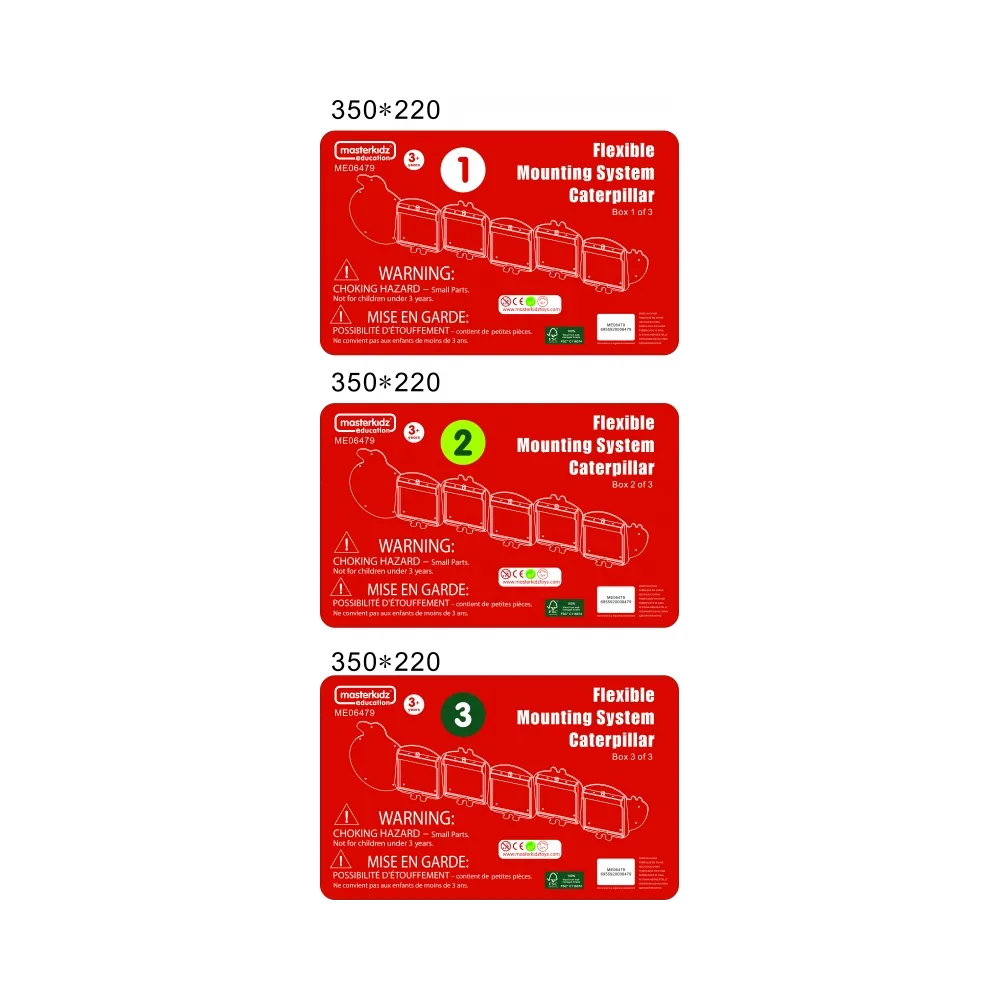 MASTERKIDZ System do Montażu 5 Ściennych Tablic Edukacyjnych Flex - Gąsienica