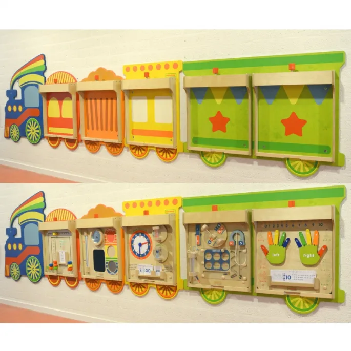 Uroczy design pociągu do montażu tablic w przedszkolu