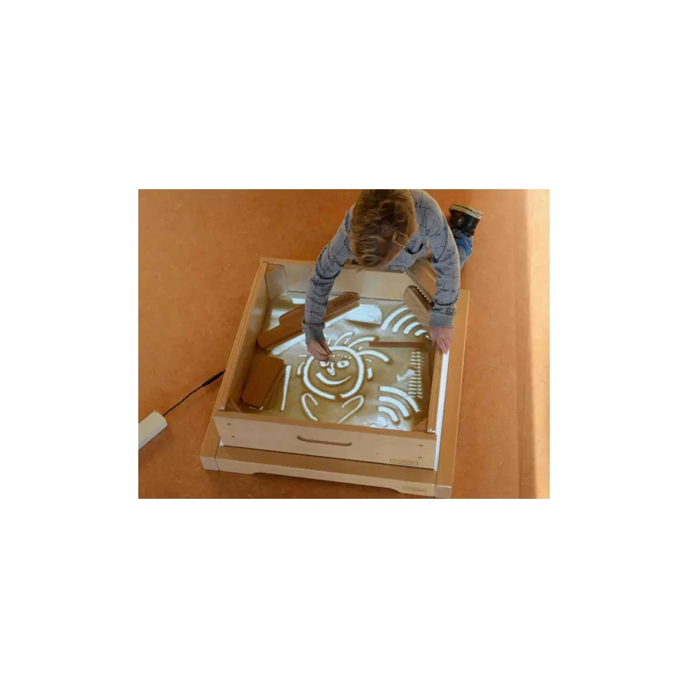 Drewniana skrzynia LED z efektami świetlnymi