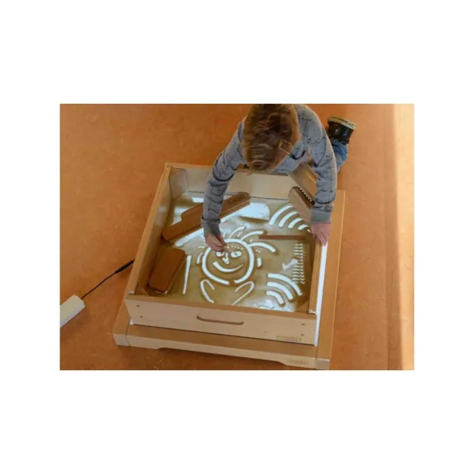 Drewniana skrzynia LED z efektami świetlnymi