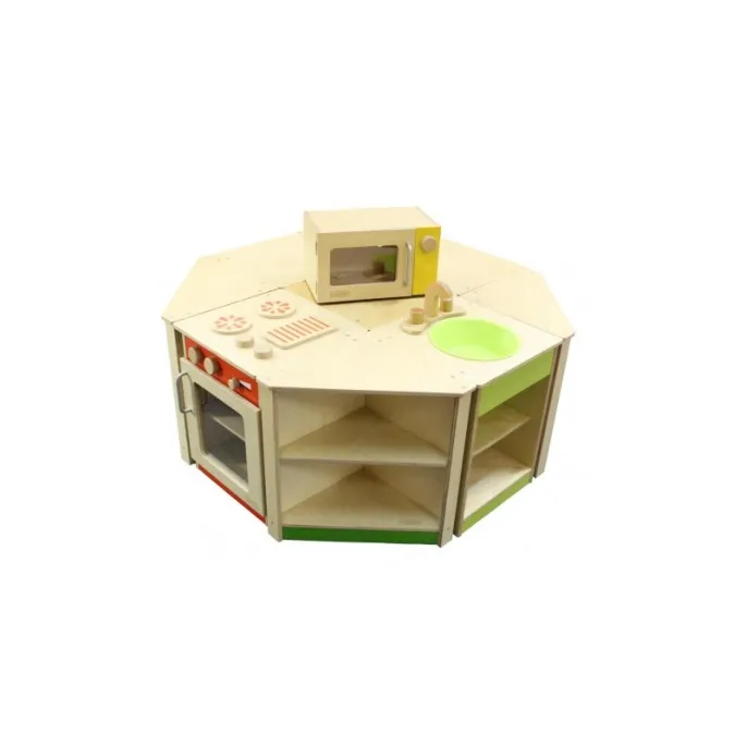 Stylowy kredens drewniany do zabawy dla najmłodszych