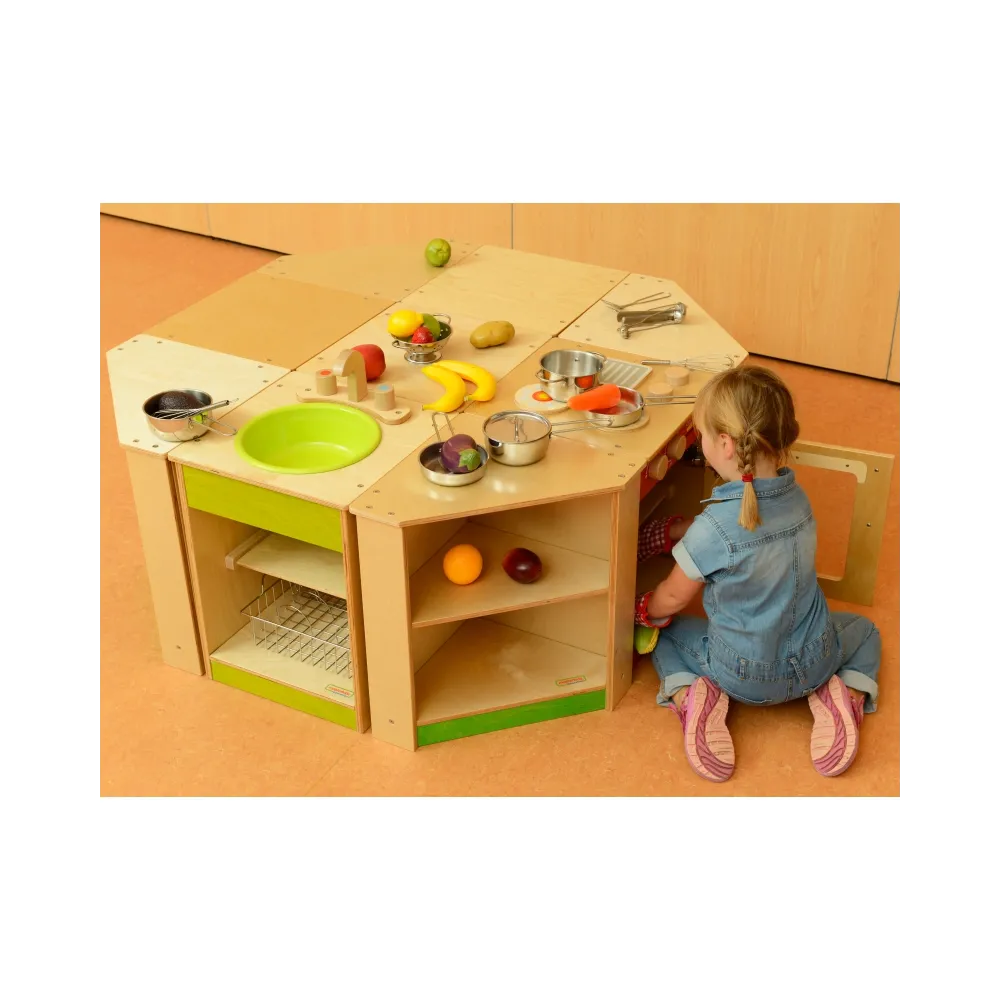 MASTERKIDZ Drewniana Szafka Kuchenna Narożna dla Dzieci