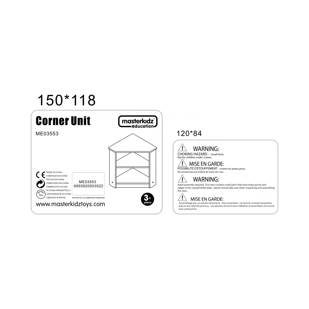 MASTERKIDZ Drewniana Szafka Kuchenna Narożna dla Dzieci