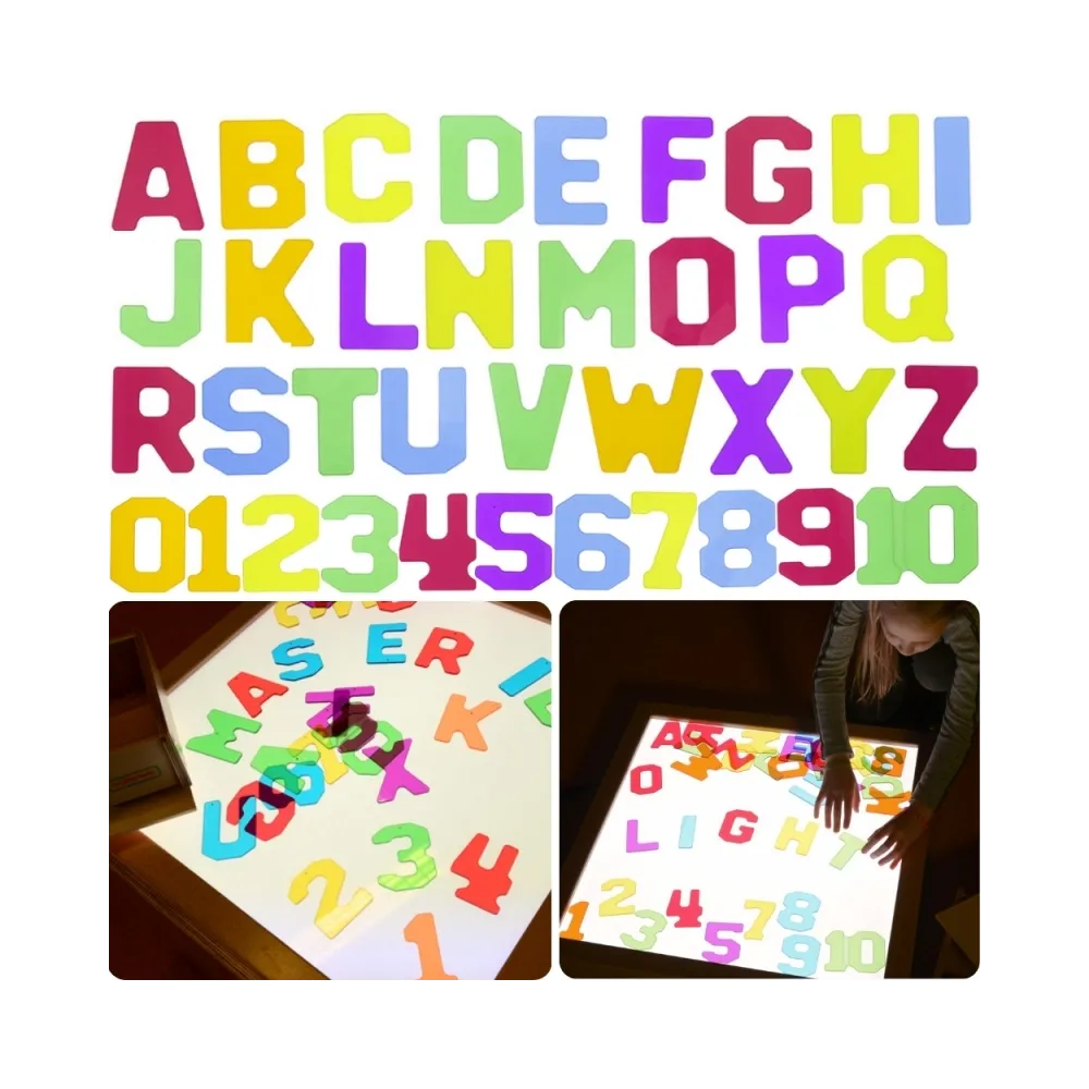 MASTERKIDZ Przezroczyste Cyfry i Litery 38 szt. Montessori