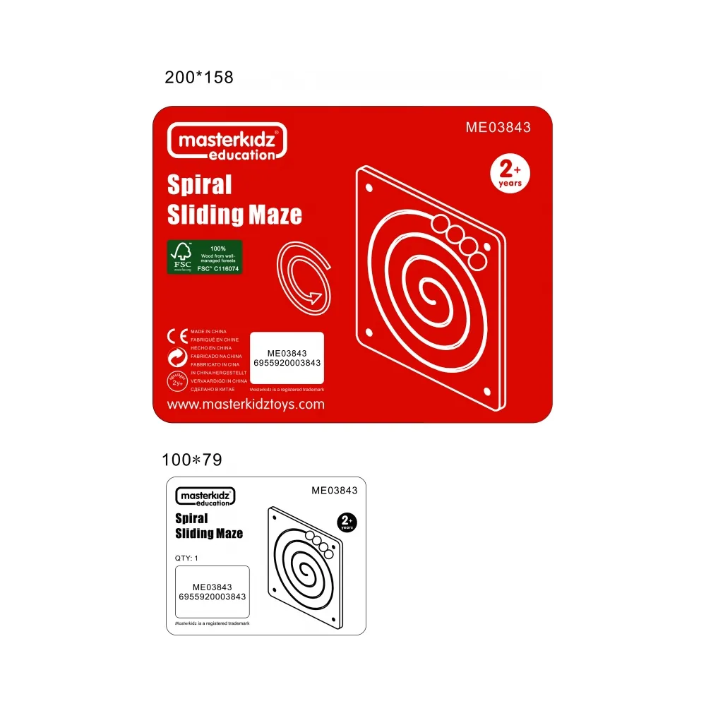 MASTERKIDZ Tablica Przesuwna Spiralny Labirynt Montessori