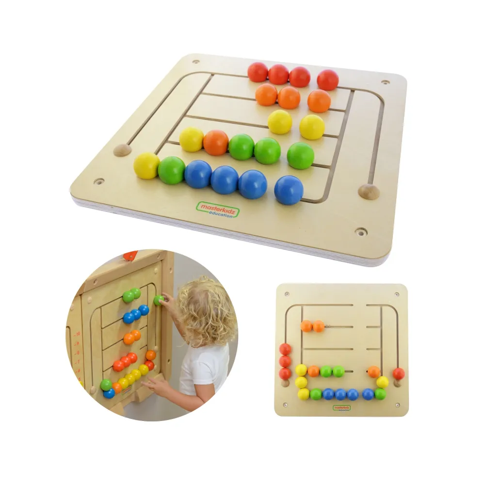 MASTERKIDZ Tablica Ścienna Edukacyjna Labirynt Koraliki Montessori
