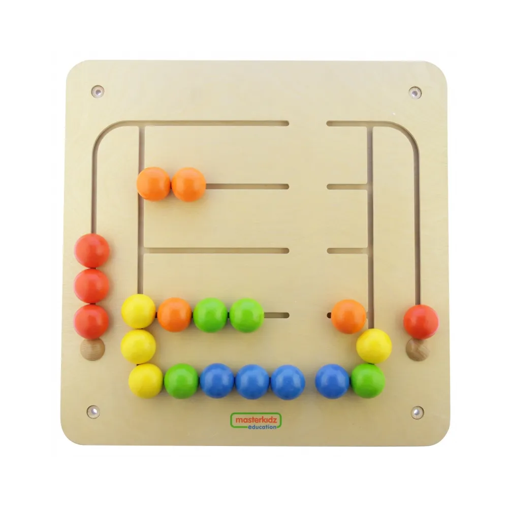 MASTERKIDZ Tablica Ścienna Edukacyjna Labirynt Koraliki Montessori