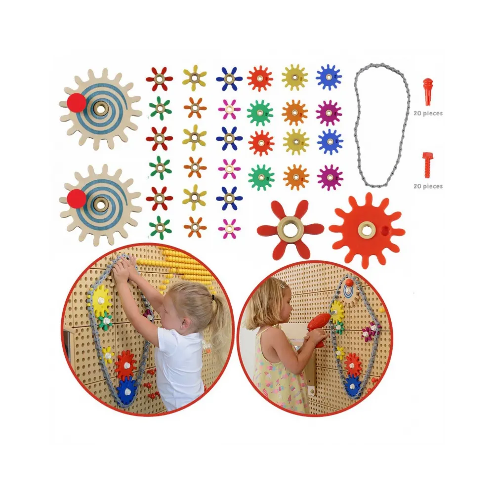 MASTERKIDZ Koła Zębate i Łańcuch 79 El. Zbuduj Własny Mechanizm Do Tablic STEAM