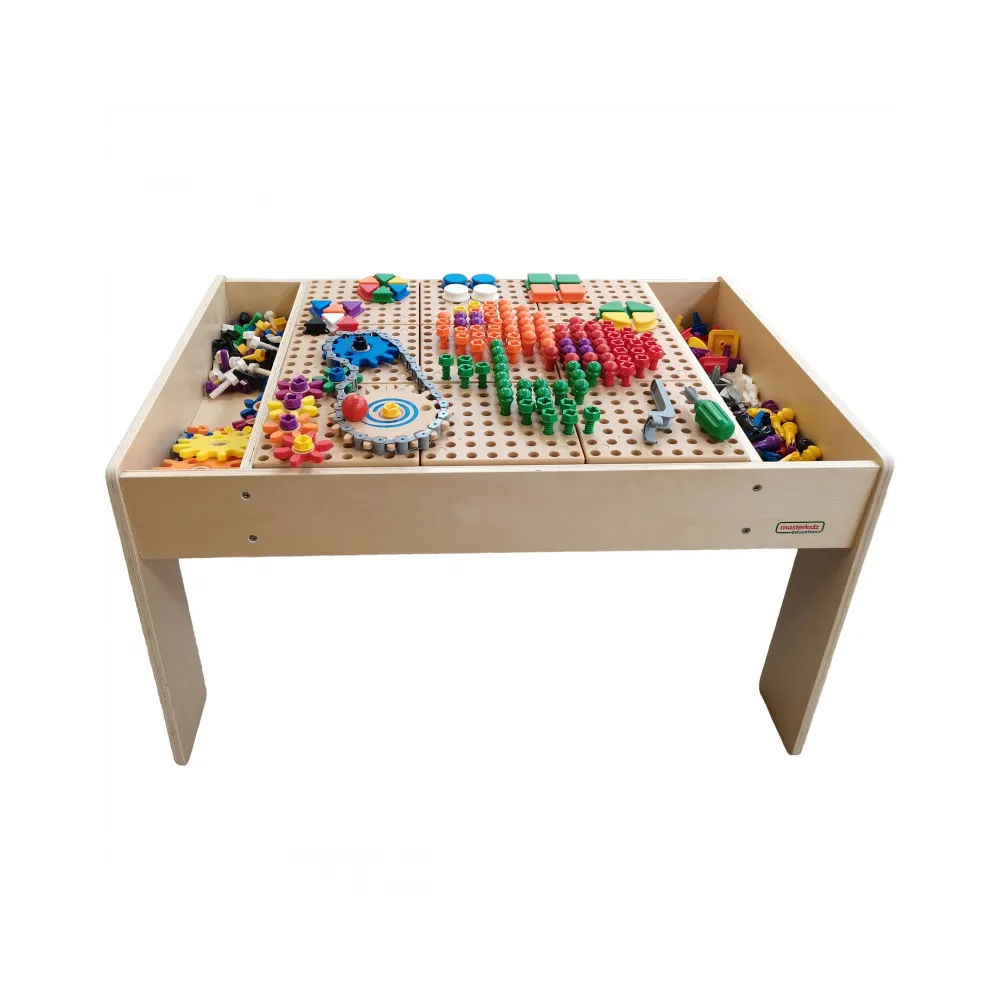 MASTERKIDZ Drewniany Stół Edukacyjny + AKCESORIA STEM WALL