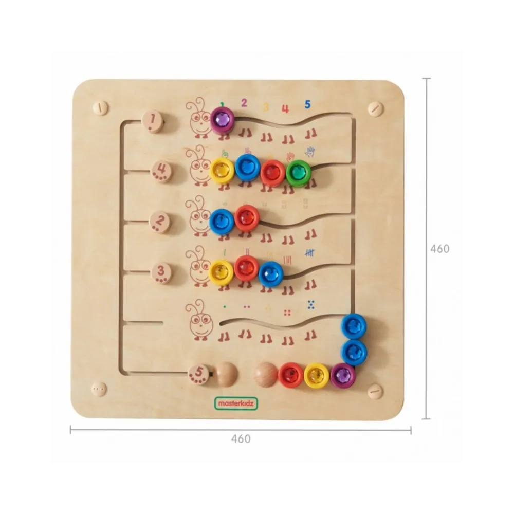 MASTERKIDZ Kolorowe Gąsieniczki Nauka Liczb i Ilości - Tablica Ścienna Edukacyjna Montessori