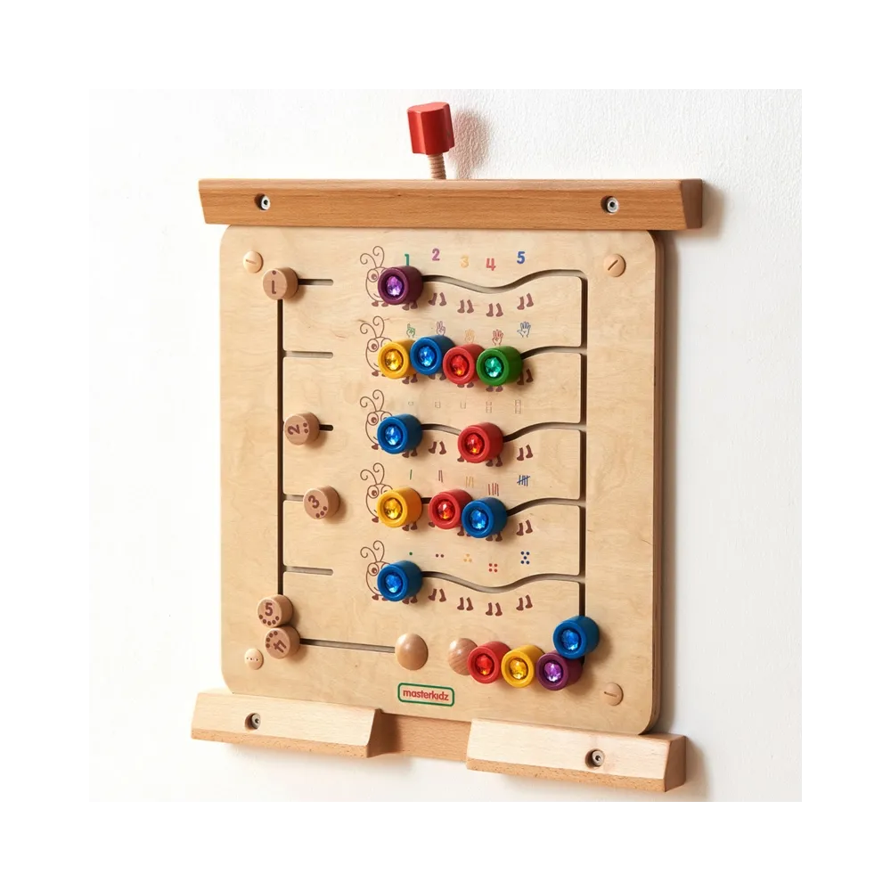 MASTERKIDZ Kolorowe Gąsieniczki Nauka Liczb i Ilości - Tablica Ścienna Edukacyjna Montessori