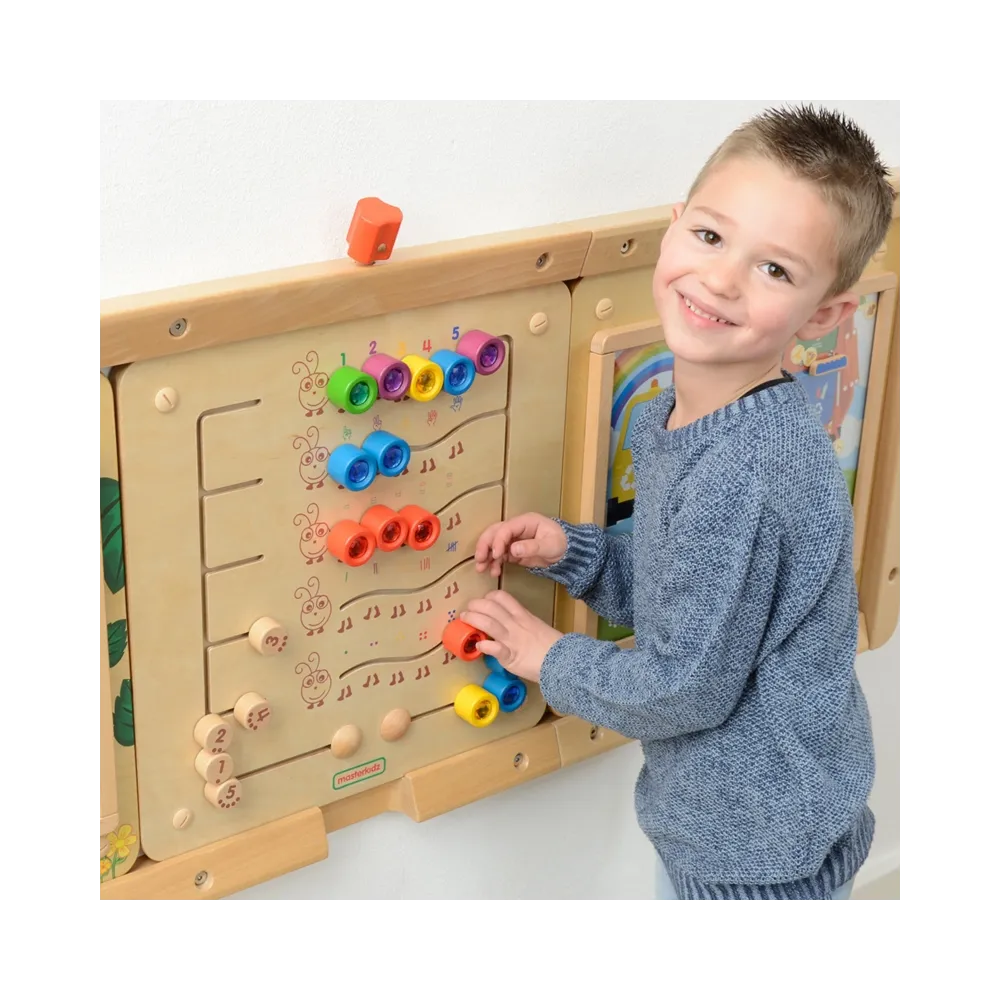 MASTERKIDZ Kolorowe Gąsieniczki Nauka Liczb i Ilości - Tablica Ścienna Edukacyjna Montessori