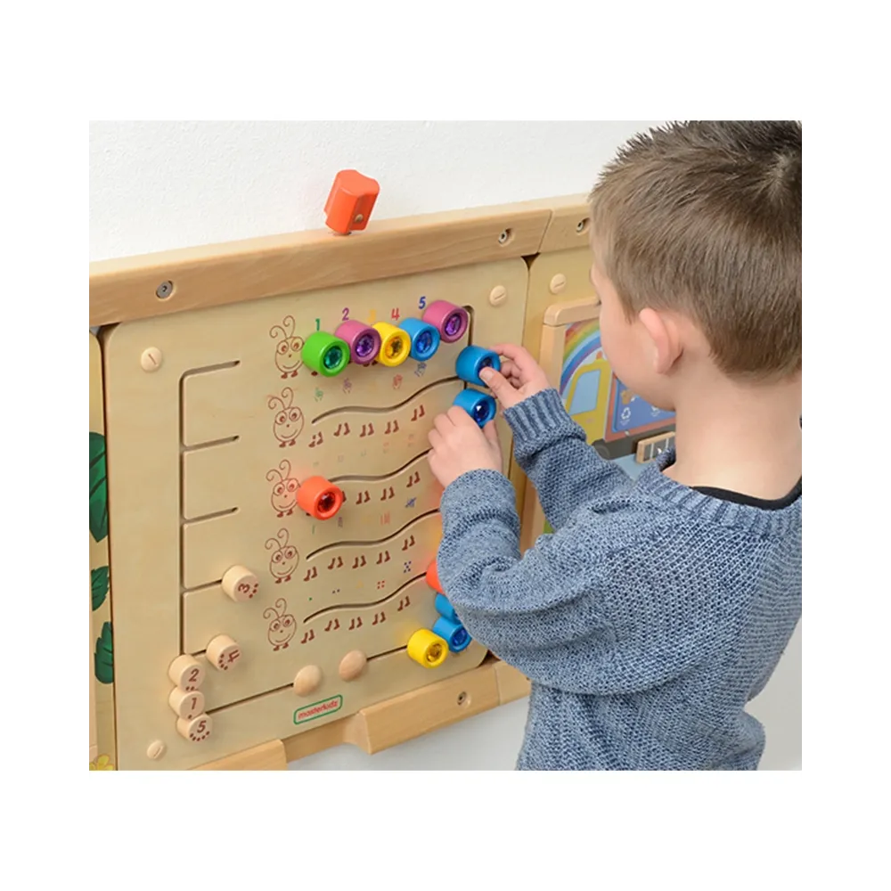 MASTERKIDZ Kolorowe Gąsieniczki Nauka Liczb i Ilości - Tablica Ścienna Edukacyjna Montessori