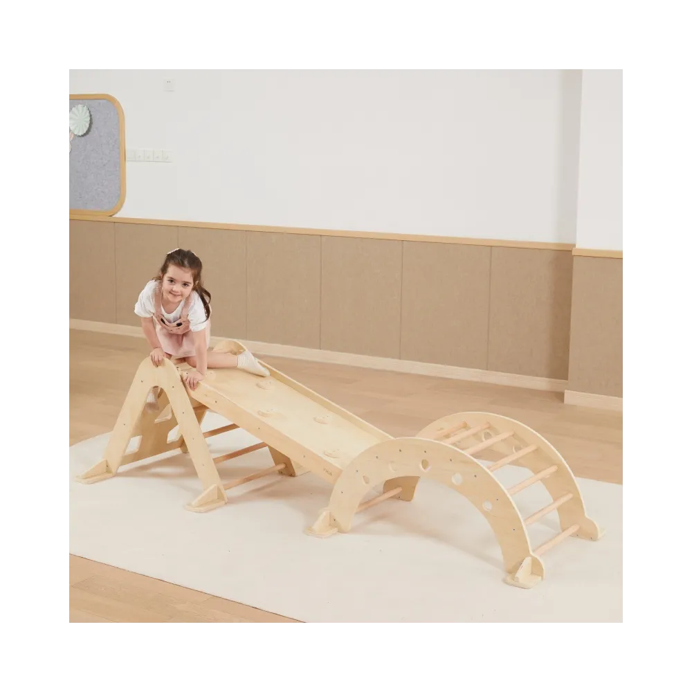 VIGA Drewniana Zjeżdżalnia Prosta Ścianka Wspinaczkowa