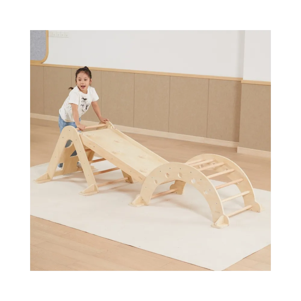 VIGA Drewniana Zjeżdżalnia Prosta Ścianka Wspinaczkowa