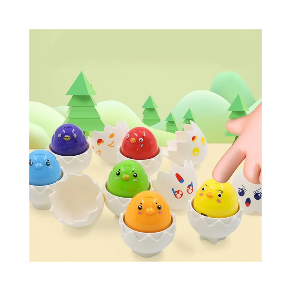 WOOPIE Układanka Sorter Montessori Dopasuj Kształty Wesołe Kurczaczki Jajka 6szt