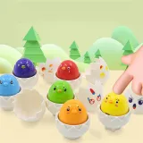 WOOPIE Układanka Sorter Montessori Dopasuj Kształty Wesołe Kurczaczki Jajka 6szt