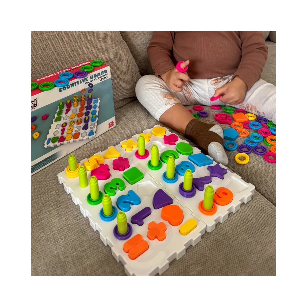 WOOPIE Układanka Montessori Sorter Trening Mózgu Literki Cyferki 139 el