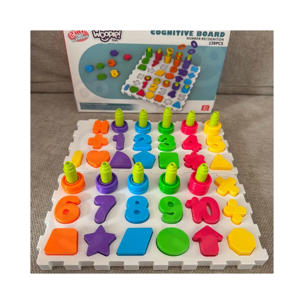WOOPIE Układanka Montessori Sorter Trening Mózgu Literki Cyferki 139 el