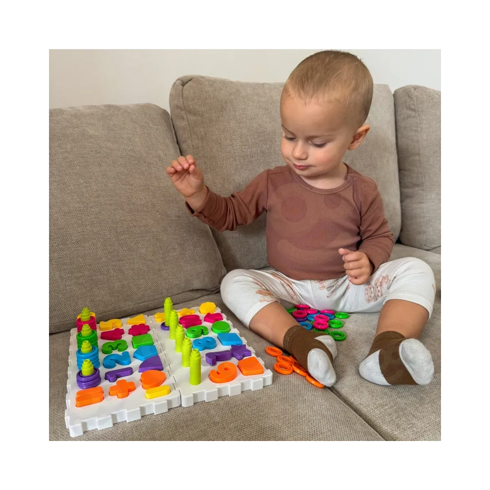 WOOPIE Układanka Montessori Sorter Trening Mózgu Literki Cyferki 139 el