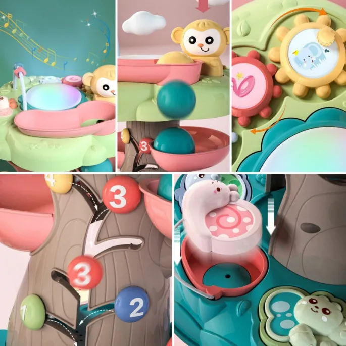 Bezpieczne i trwałe materiały w interaktywnym drzewku dla maluchów.