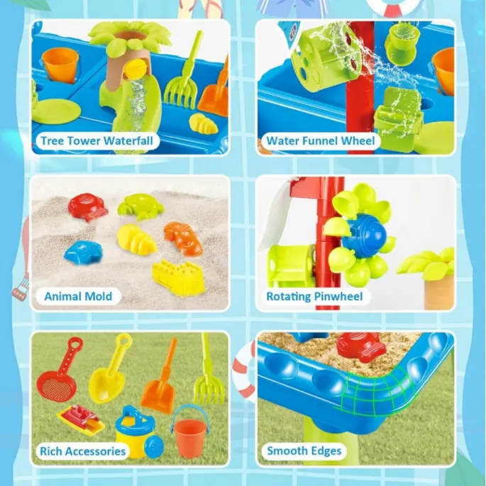 Dzieci bawią się przy stoliku wodnym