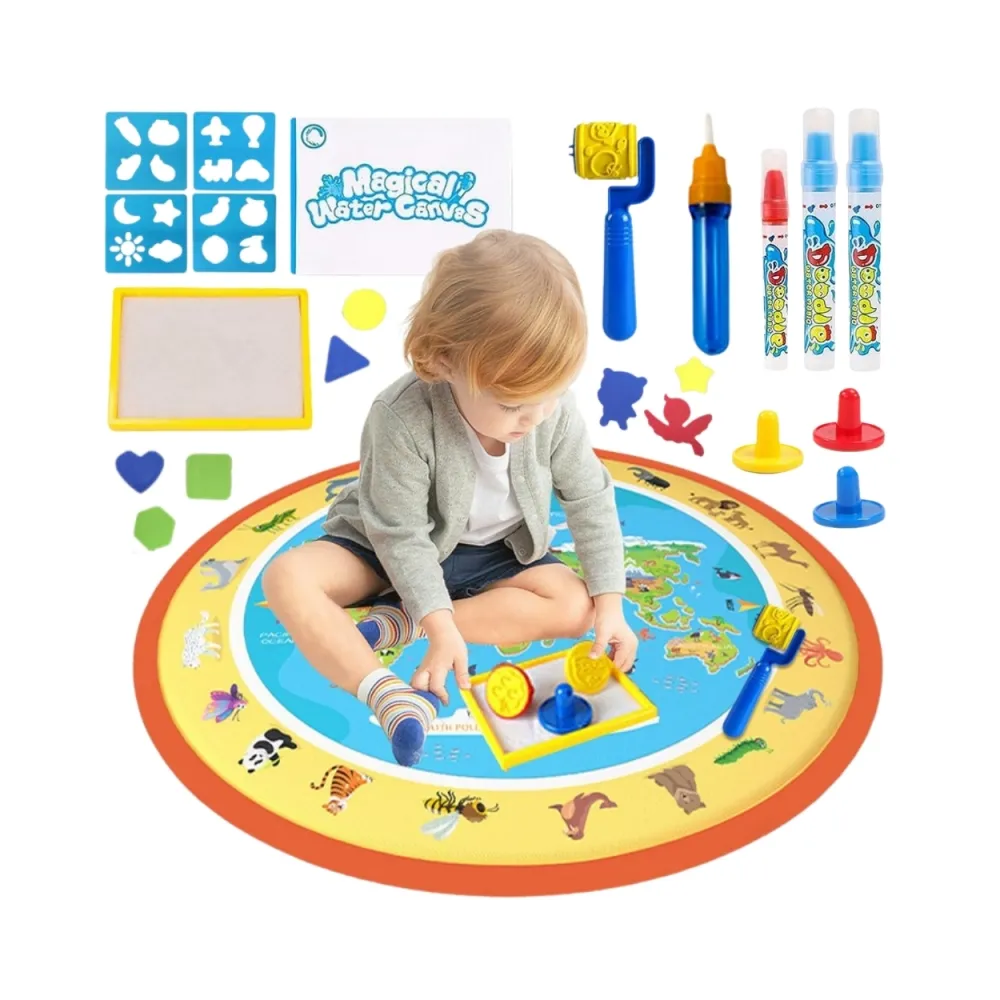 WOOPIE Magiczna Mata Wodna do Malowania Okrągła ZOO 23 el.