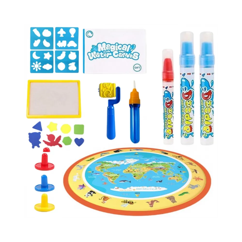 WOOPIE Magiczna Mata Wodna do Malowania Okrągła ZOO 23 el.