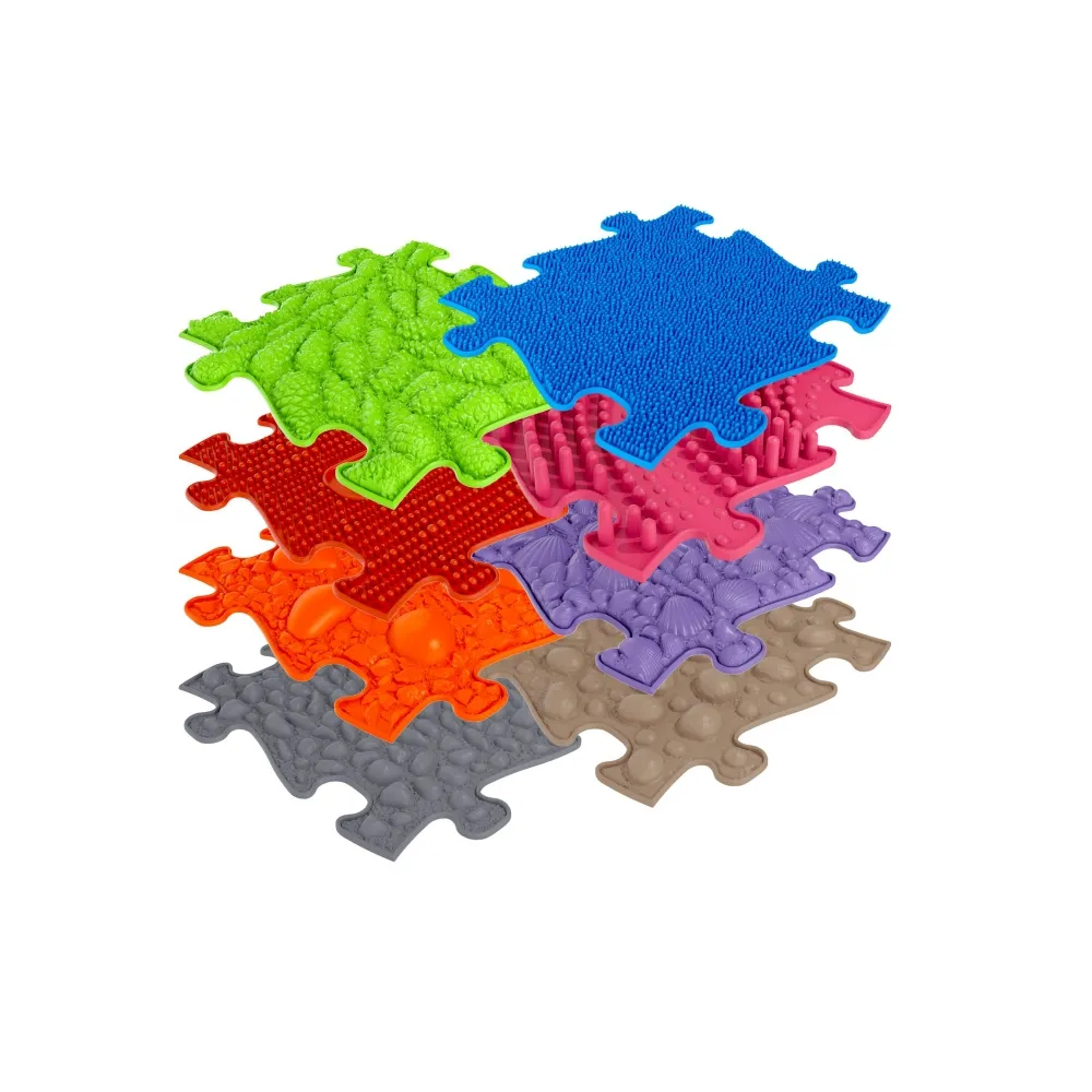 Klocki maty puzzle WOOPIE w różnych kolorach i fakturach