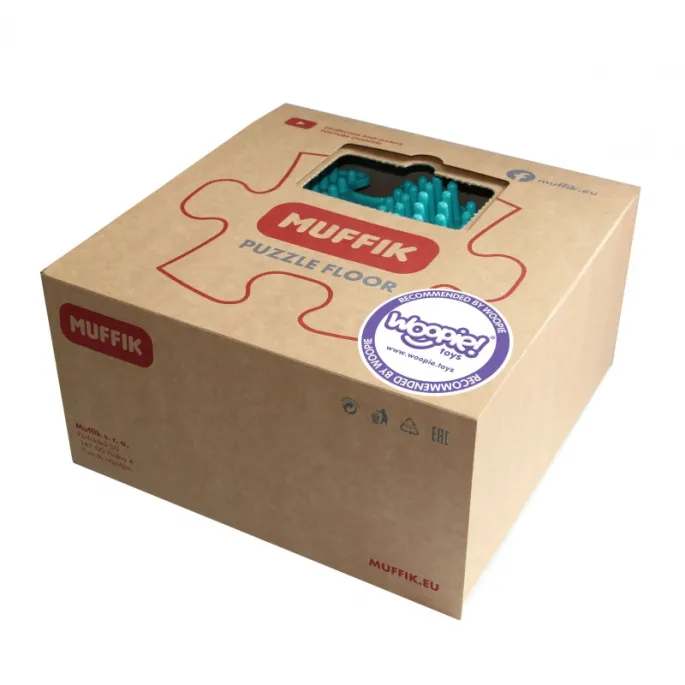 Elementy maty WOOPIE przedstawiające różne wzory i kształty