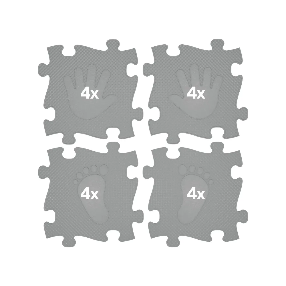 Mata sensoryczna ortopedyczna w szarym kolorze - puzzle dla dzieci