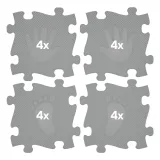 Mata sensoryczna ortopedyczna w szarym kolorze - puzzle dla dzieci