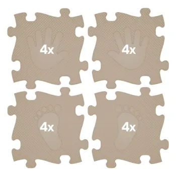 WOOPIE Mata Sensoryczna Ortopedyczna Puzzle Ręce i Nogi 16 el. - Kolor Beżowy