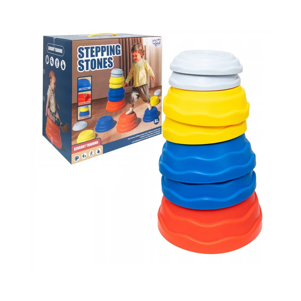 Kolorowe kamienie balansujące dla dzieci w różnych rozmiarach